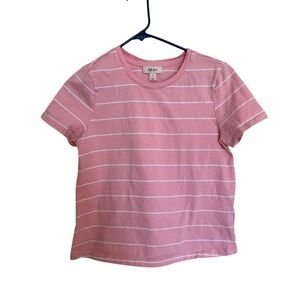 Style & Co. Blush and White Striped Short Sleeve Tee